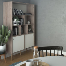 Load image into Gallery viewer, Rome Jackson Hickory Oak/Matt White 2 Sliding Doors Display Cabinet