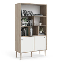 Load image into Gallery viewer, Rome Jackson Hickory Oak/Matt White 2 Sliding Doors Display Cabinet