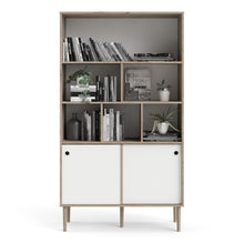 Load image into Gallery viewer, Rome Jackson Hickory Oak/Matt White 2 Sliding Doors Display Cabinet
