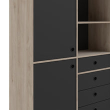 Load image into Gallery viewer, Rome Jackson Hickory Oak/Matt Black 2 Doors 4 Drawers Display Cabinet