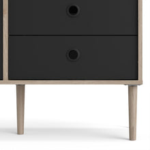 Load image into Gallery viewer, Rome Jackson Hickory Oak/Matt Black 2 Doors 4 Drawers Display Cabinet