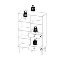 Load image into Gallery viewer, Rome Jackson Hickory Oak/Matt Black 2 Doors 4 Drawers Display Cabinet
