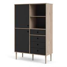 Load image into Gallery viewer, Rome Jackson Hickory Oak/Matt Black 2 Doors 4 Drawers Display Cabinet