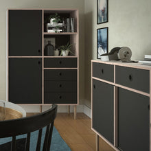 Load image into Gallery viewer, Rome Jackson Hickory Oak/Matt Black 2 Doors 4 Drawers Display Cabinet