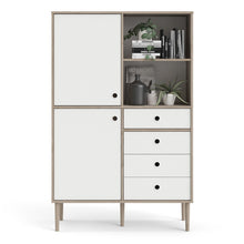 Load image into Gallery viewer, Rome Jackson Hickory Oak/Matt White 2 Doors 4 Drawers Display Cabinet