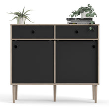 Load image into Gallery viewer, Rome Jackson Hickory Oak/Matt Black 2 Sliding Doors 2 Drawers Sideboard