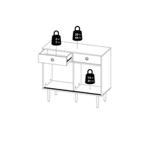 Load image into Gallery viewer, Rome Jackson Hickory Oak/Matt Black 2 Sliding Doors 2 Drawers Sideboard