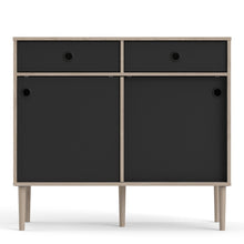Load image into Gallery viewer, Rome Jackson Hickory Oak/Matt Black 2 Sliding Doors 2 Drawers Sideboard
