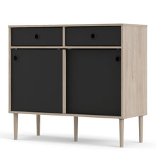 Load image into Gallery viewer, Rome Jackson Hickory Oak/Matt Black 2 Sliding Doors 2 Drawers Sideboard