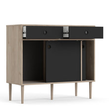 Load image into Gallery viewer, Rome Jackson Hickory Oak/Matt Black 2 Sliding Doors 2 Drawers Sideboard