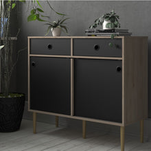 Load image into Gallery viewer, Rome Jackson Hickory Oak/Matt Black 2 Sliding Doors 2 Drawers Sideboard
