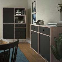 Load image into Gallery viewer, Rome Jackson Hickory Oak/Matt Black 2 Sliding Doors 2 Drawers Sideboard