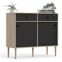 Load image into Gallery viewer, Rome Jackson Hickory Oak/Matt Black 2 Sliding Doors 2 Drawers Sideboard