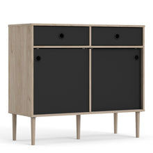 Load image into Gallery viewer, Rome Jackson Hickory Oak/Matt Black 2 Sliding Doors 2 Drawers Sideboard