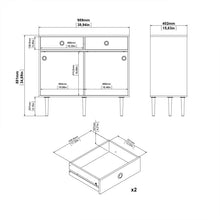 Load image into Gallery viewer, Rome Jackson Hickory Oak/Matt White 2 Sliding Doors 2 Drawers Sideboard