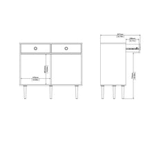 Load image into Gallery viewer, Rome Jackson Hickory Oak/Matt White 2 Sliding Doors 2 Drawers Sideboard