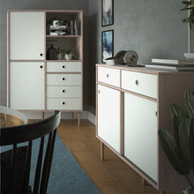 Load image into Gallery viewer, Rome Jackson Hickory Oak/Matt White 2 Sliding Doors 2 Drawers Sideboard