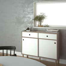 Load image into Gallery viewer, Rome Jackson Hickory Oak/Matt White 2 Sliding Doors 2 Drawers Sideboard