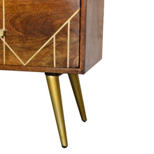 Load image into Gallery viewer, Chestnut Gold Inlay Abstract 3 Drawer Sideboard