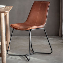 Load image into Gallery viewer, Hawking Brown Faux Leather Dining Chairs (Pair)