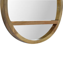Load image into Gallery viewer, Round Wooden Wall Mirror with 1 Shelf