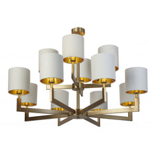 Load image into Gallery viewer, Serene Ealga 4 + 8 Arm Antique Brass Finish Chandelier