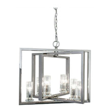 Load image into Gallery viewer, Serene Saturn 6 Arm Nickel Angled Chandelier
